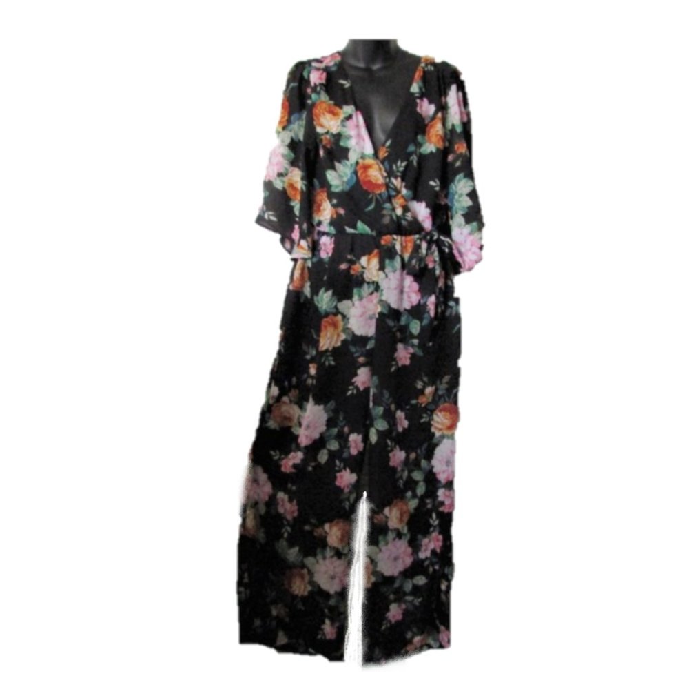 baileyblue black floral jumpsuit extra large